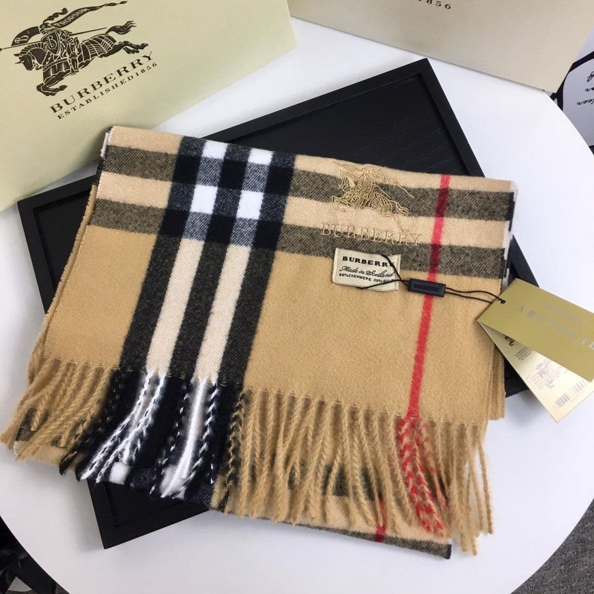Châle à carreaux décontracté Burberry pour homme et femme, écharpe à franges en imitation cachemire doux pour les déplacements en extérieur
