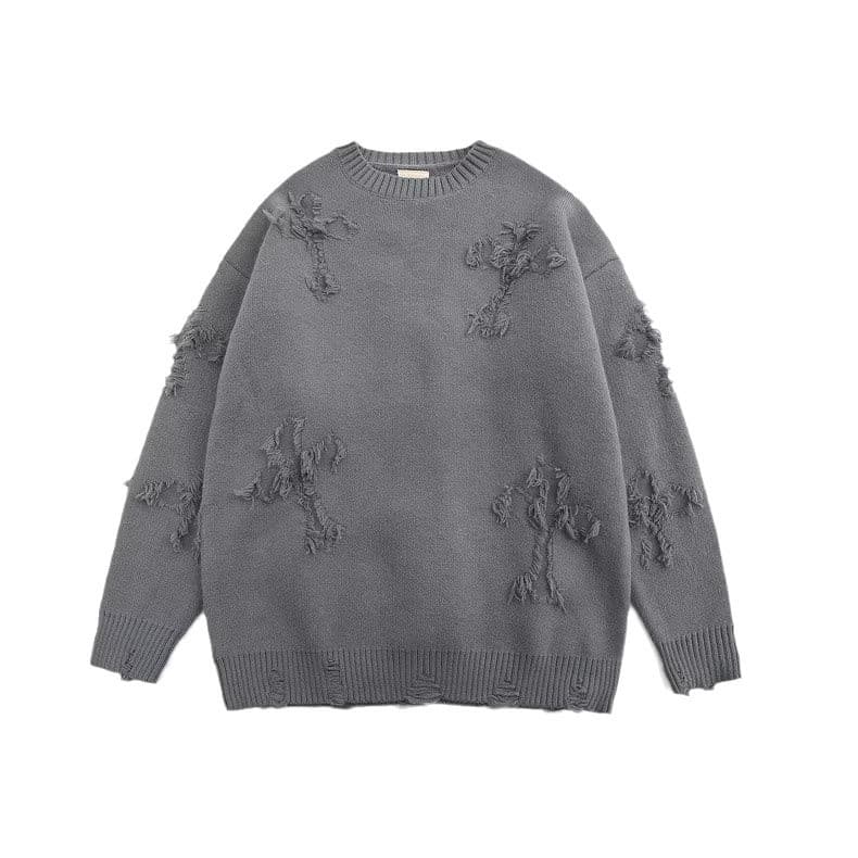 Men's Clothing Autumn And Winter Hole Sweater Men's Round Neck Pullover Trendy Brand High Street Teenager Bf Thickened Sweater