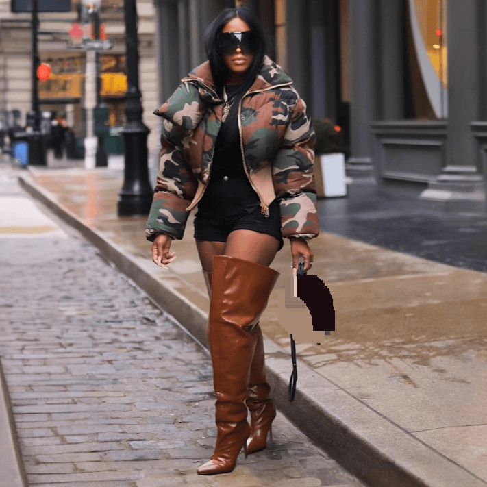 Women's Clothing autumn and winter new women's fashion retro camouflage print short jacket cotton coat