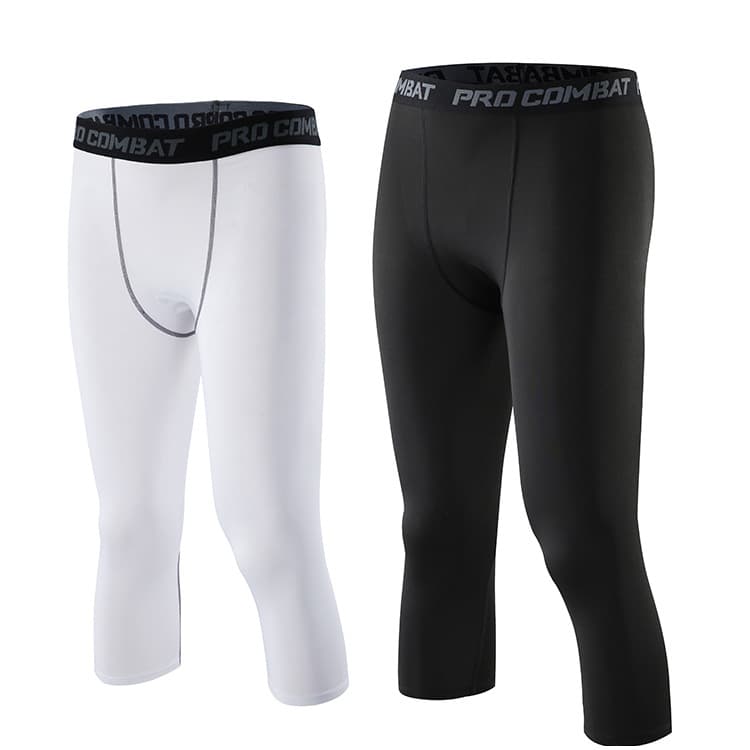 Men's Compression Tights For Sports & Training - High Elasticity 7/8 Length Gym Pants For Running, Football, Basketball & Workouts​