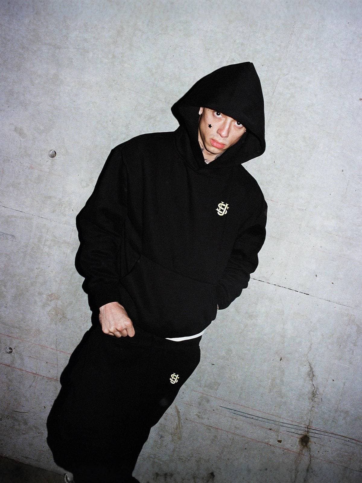 Men's Clothing Sweatshirt Men's Autumn New High Quality Couple Tops Steel Printed Embossed Bottoming Shirt Outer Wear TrendHoodie & Sweatshirt Sets