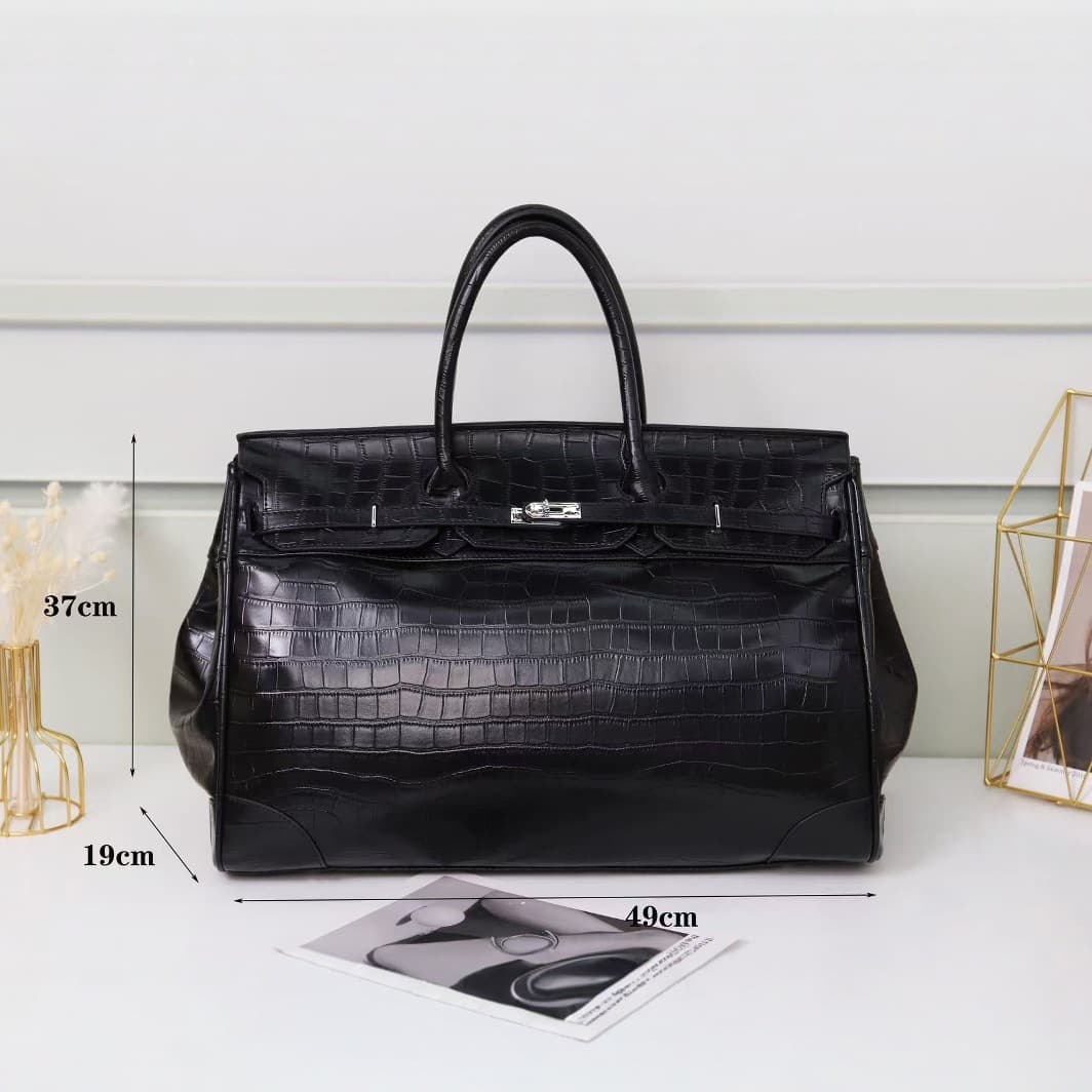 High Quality Travel Bag 50 Cm Crocodile Pattern Shoulder Bag Men's Women's Crossbody Handbag Tote Bag Birkin Bag