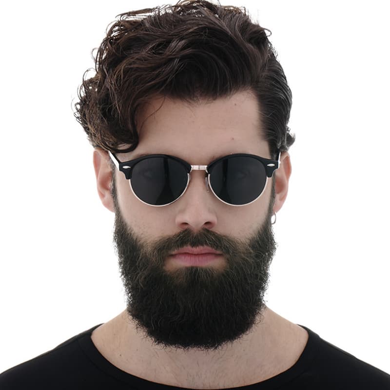 Fashionable half frame men's and women's polarized sunglasses with rice nails, classic sunglasses, colorful sunglasses