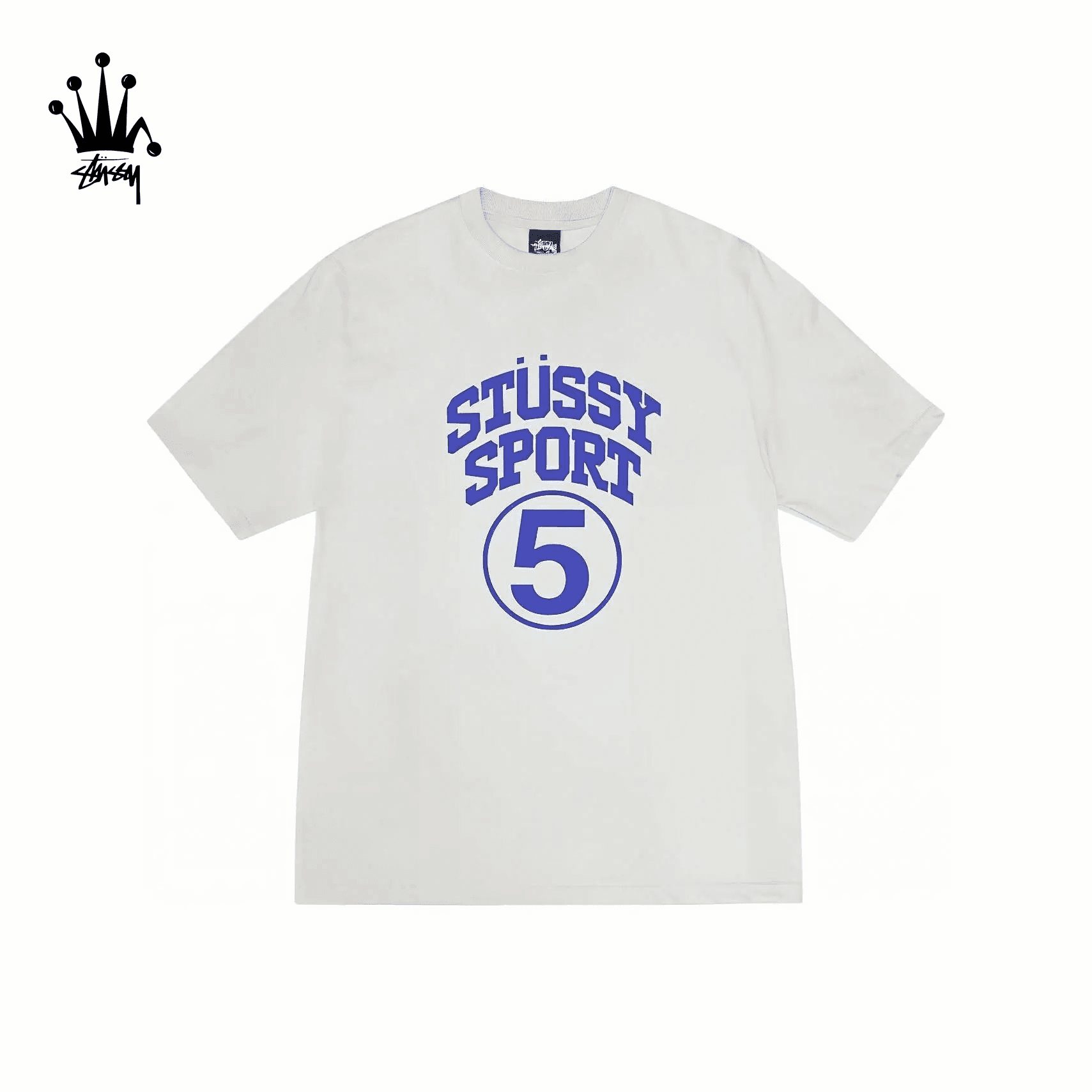 Stussy SS24 Chest Print Pattern Round Neck Short Sleeved T-shirt For Both Men And Women