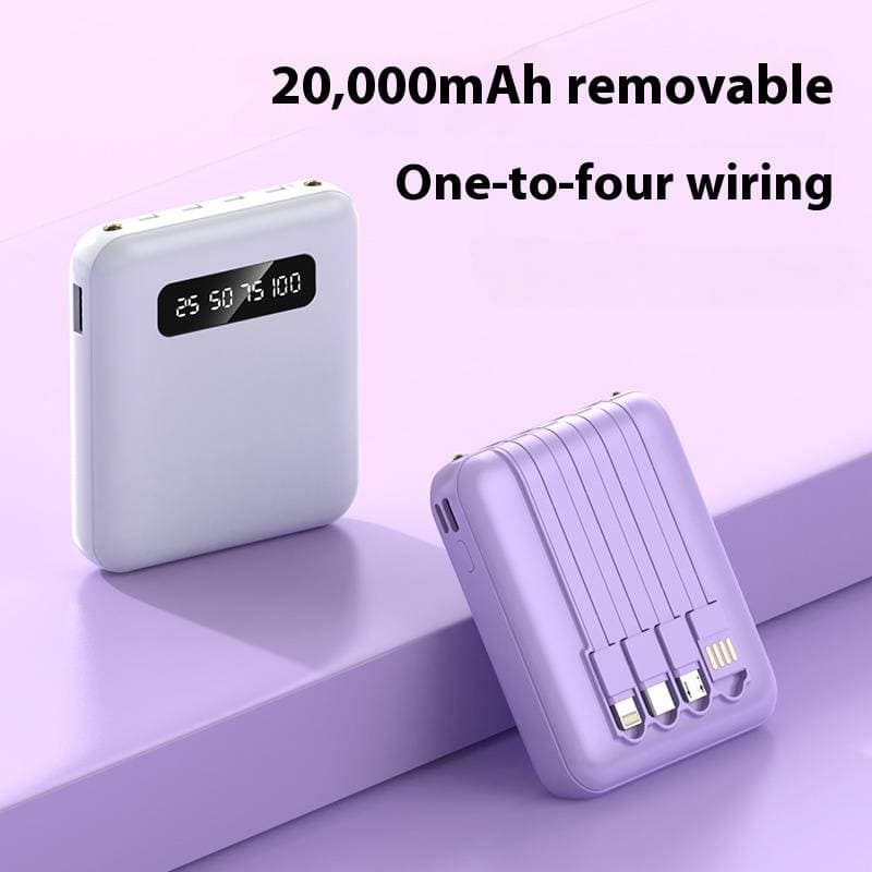20000mAh Portable Charger AFC Fast Charging Power Bank - Compact & High Capacity, Custom Logo, Travel-Friendly (Black/White/Pink/Purple)​