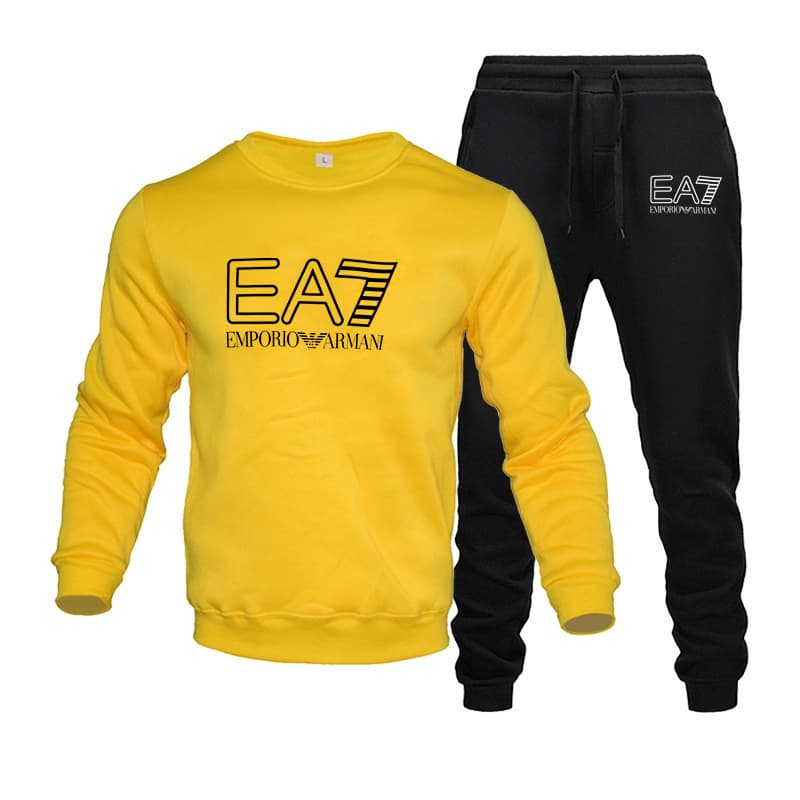Ensemble sweat-shirt à capuche en laine à col rond et pantalon pour homme (nouveauté)