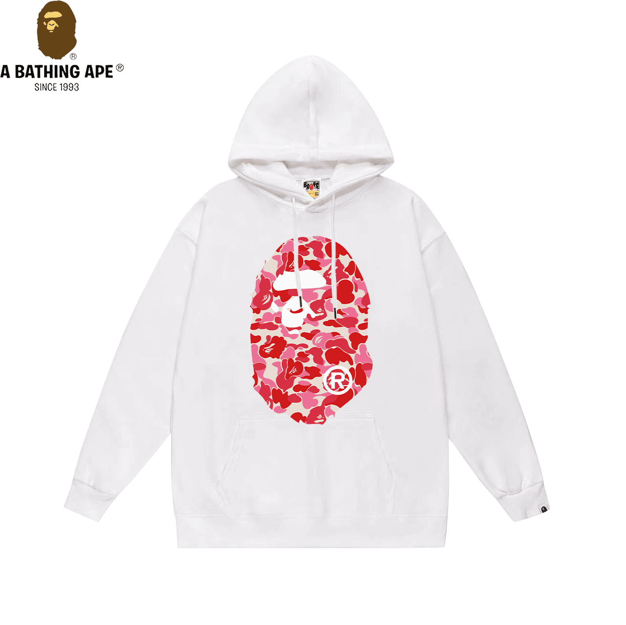 Sweat-shirt à capuche en pur coton imprimé tête de singe camouflage Bathing APE série BAPE-BAPE CAMO pour hommes et femmes