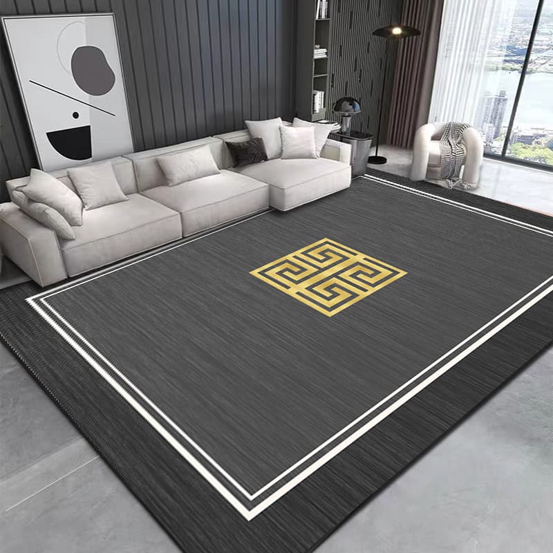 Living Room Rug Large Size Rug Abstract Geometric Pattern Bedroom Rug Plush Pile, Washable Thickened Underlay Bedside Rug Home Decor Rug