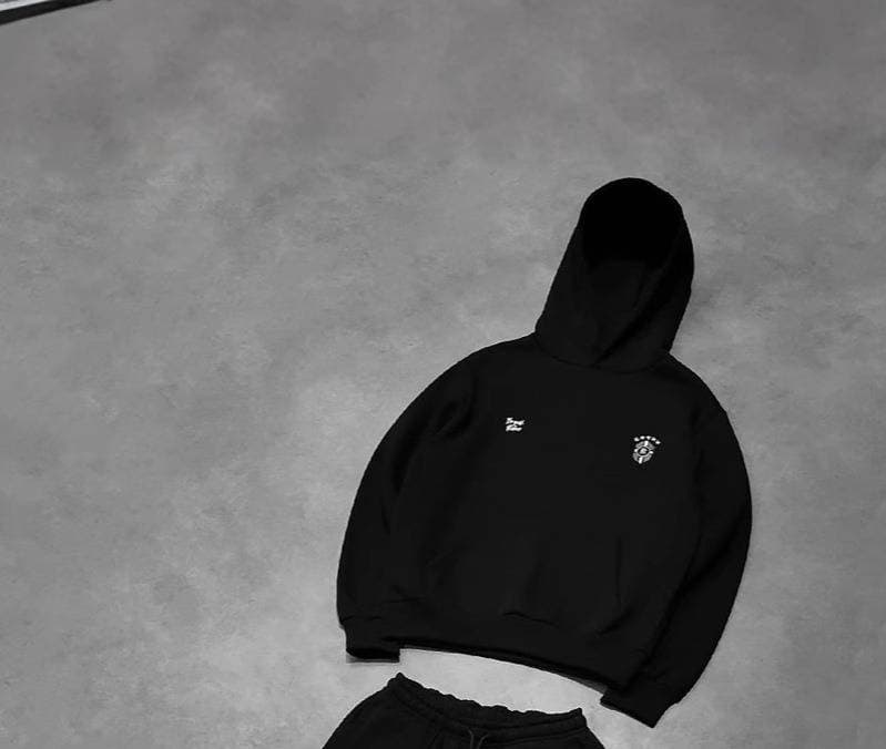 Ensemble sweat à capuche et jogging pour homme et femme - Sweat-shirt oversize brodé (blanc/noir/gris, S-XXL)