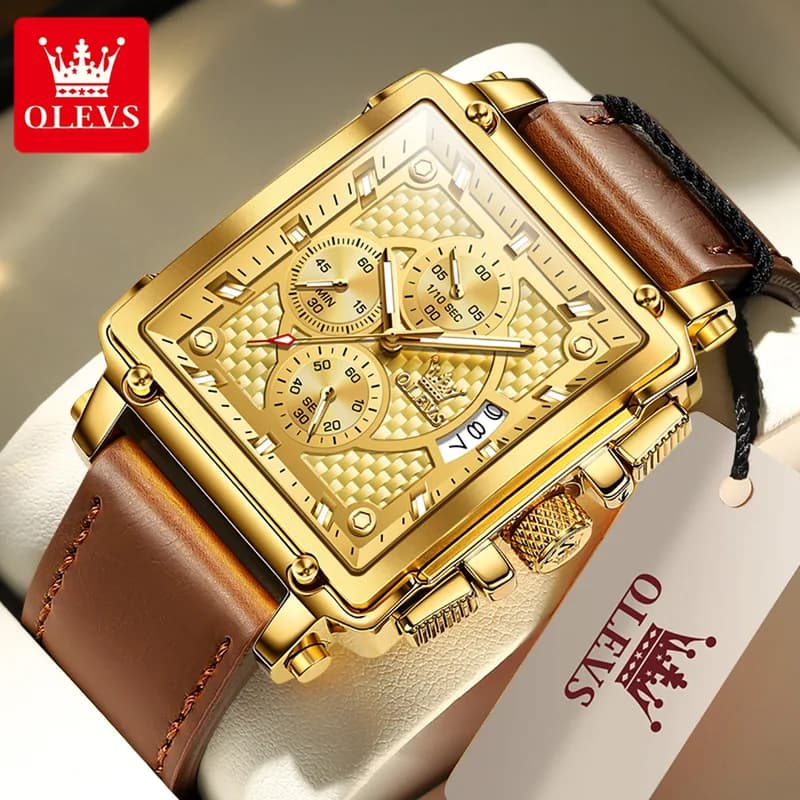 Quartz Menz Watches Big Dial Chronograph Waterproof Watches For Men