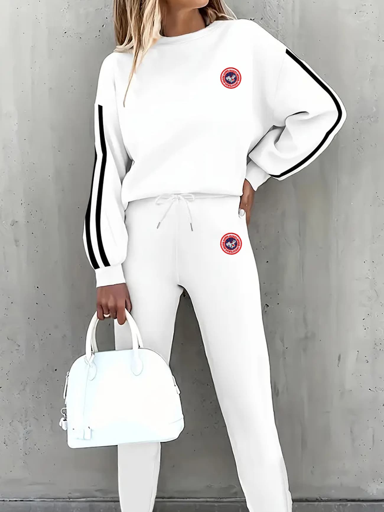 Women's Clothing Autumn And Winter Women's Clothing V Neck Long Sleeved Tops Shirt + Sequined Trousers Casual Pants