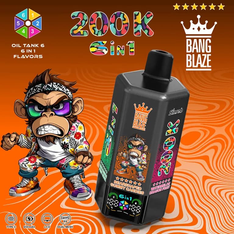 Bang Blaze 200K Vape – 6 saveurs en 1, 200 000 bouffées | Appareil multi-saveurs