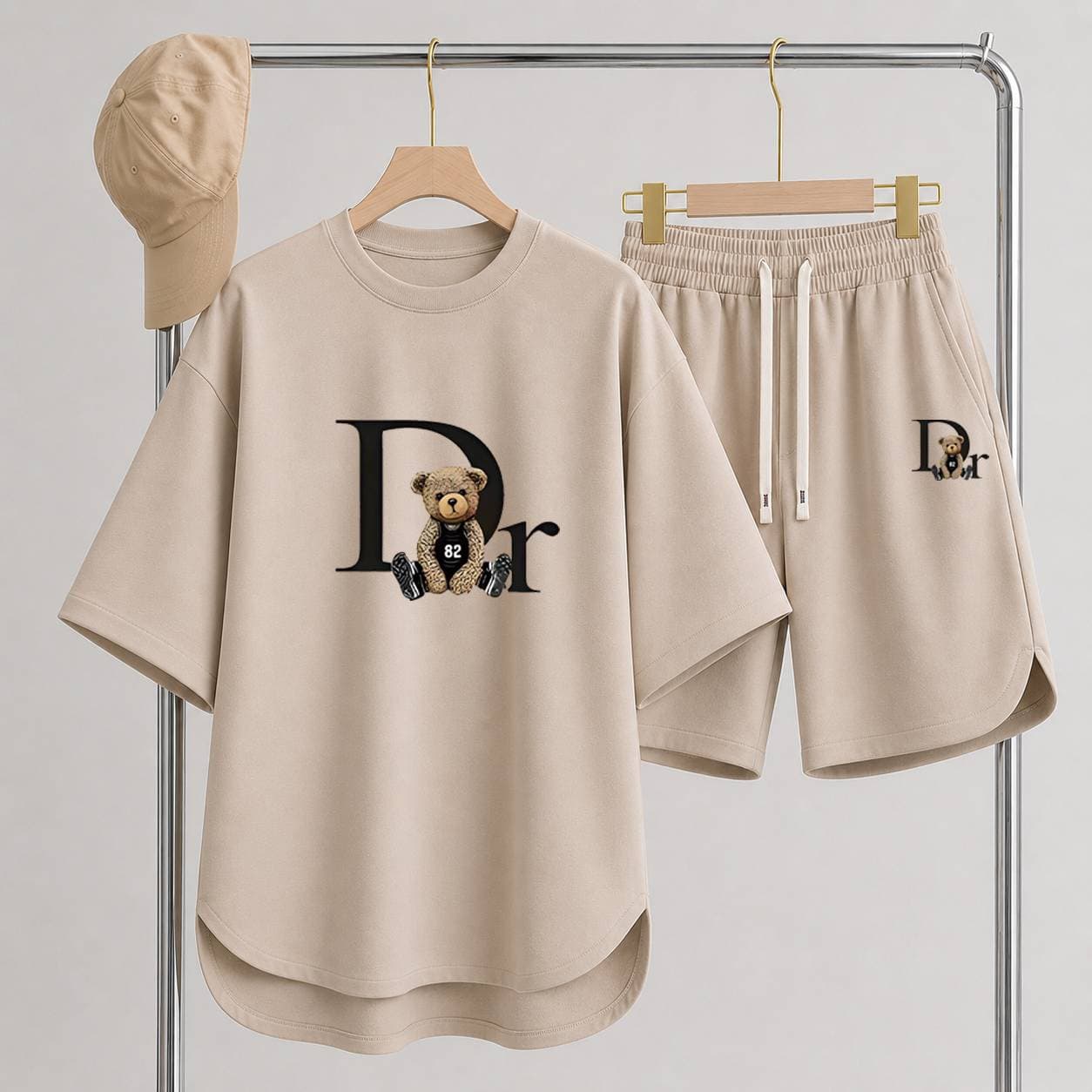 Women's Casual Sports Style Two-piece Set With Short Sleeved Top And Comfortable Shorts Set