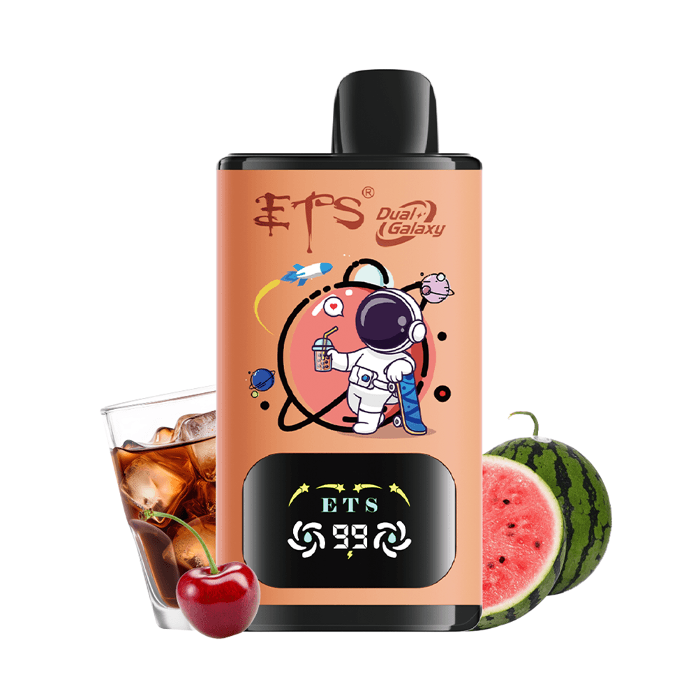 ETS Dual Galaxy 30000 bouffées Vape jetable 2 en 1, saveurs fruitées interchangeables, cigarette électronique rechargeable avec affichage numériq