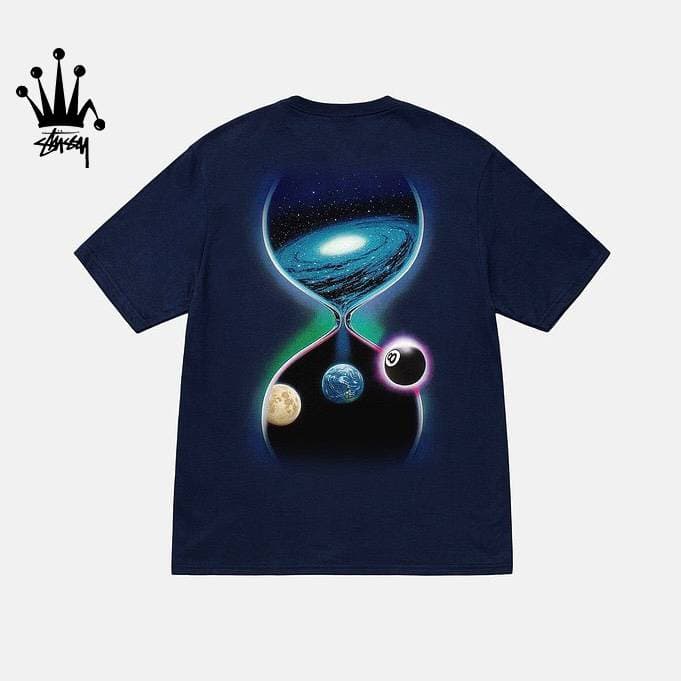 Stussy Fashion Hourglass Universe Ball Pure Cotton Short Sleeved T-shirt