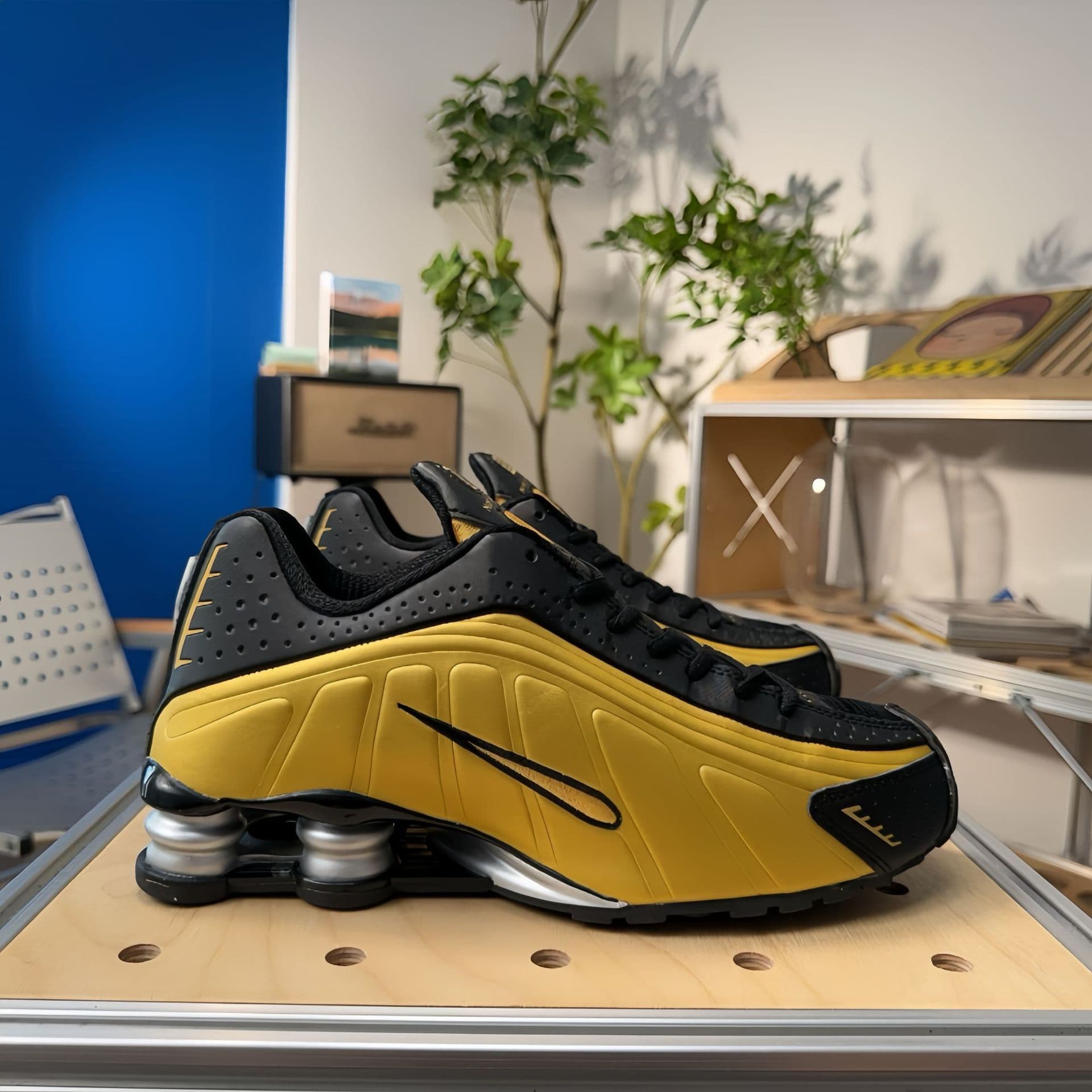 Chaussures de course unisexes SHOX R4 Neymar Collaboration, pointures 36 à 45, pour hommes et femmes, avec coussin d'air coloré.