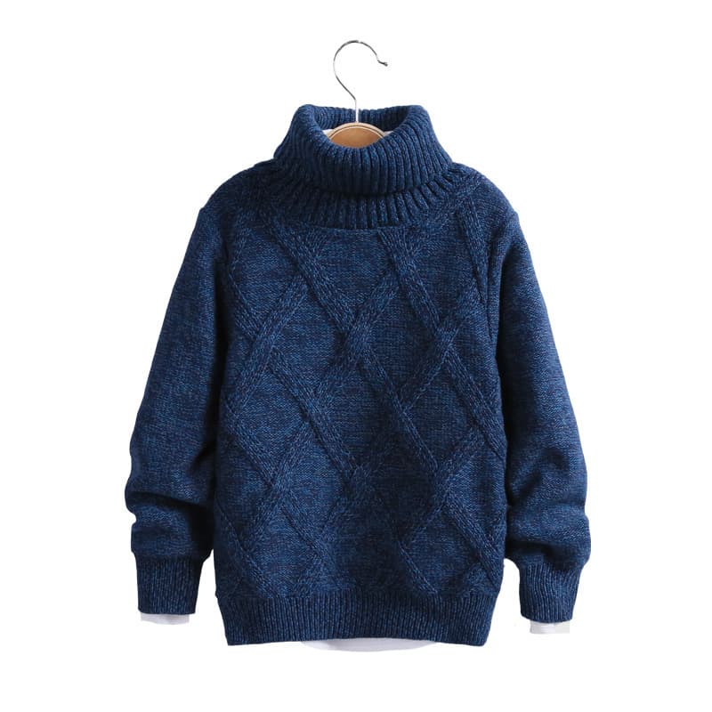 Children's Turtleneck Children's Thick And Fluffy Autumn And Winter Pullover Baby Base Shirt