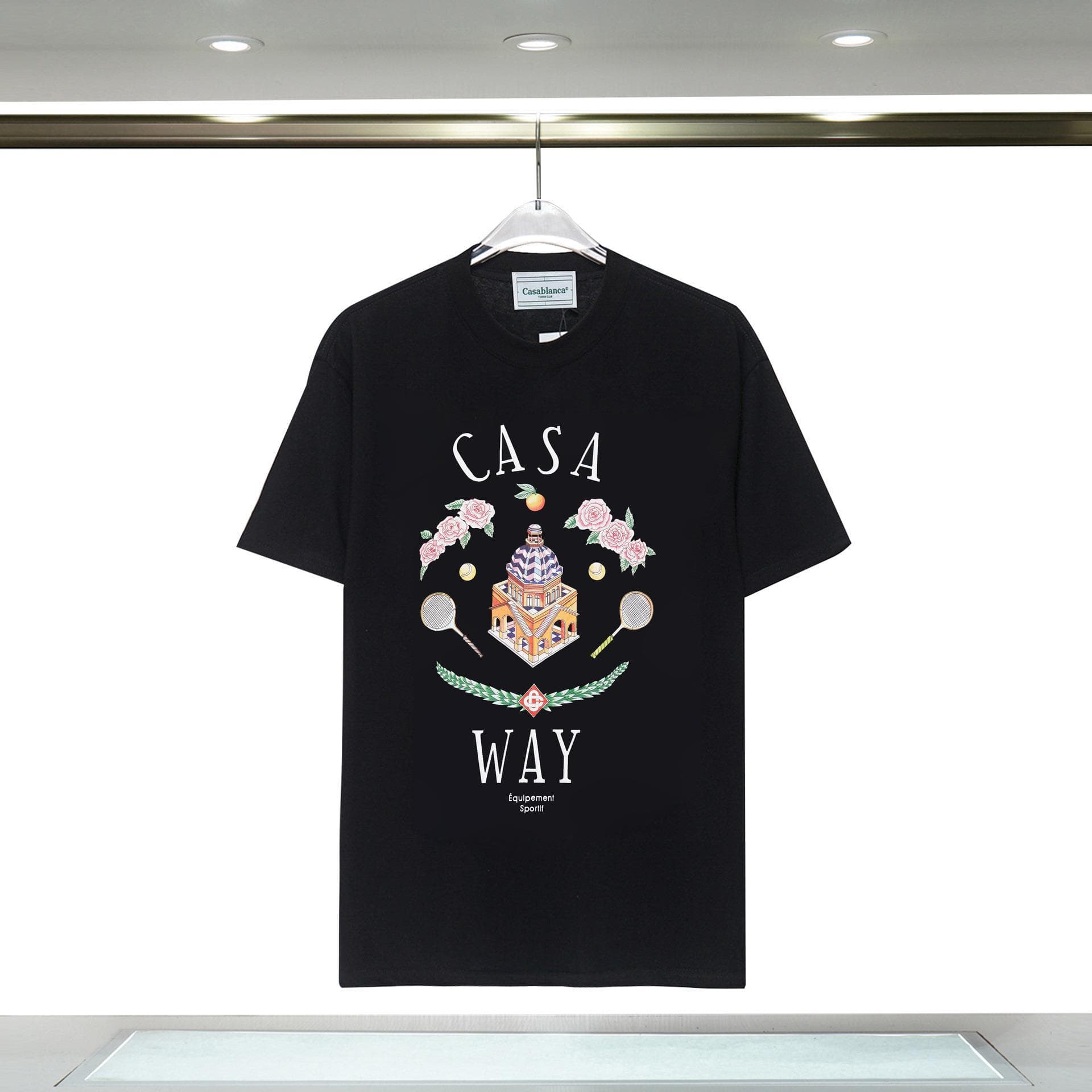 Vêtements pour hommes 24 nouveaux styles Illusion Gate Letter Printing T-shirt à manches courtes à col rond personnalisé