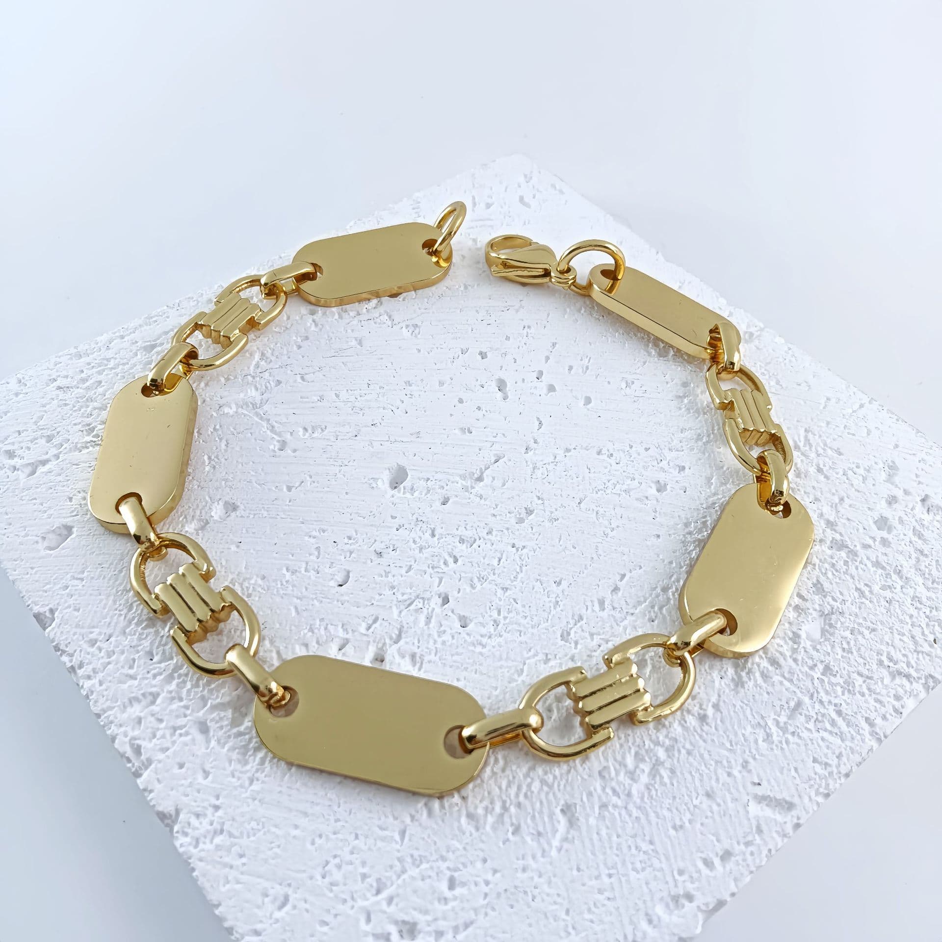 Bijoux pour hommes faits à la main, collier tendance et élégant, chaîne empereur, chaîne à maillons plats en acier inoxydable lisse