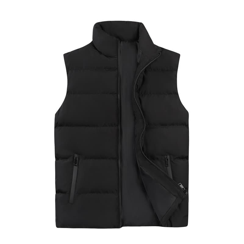 Gilet matelassé pour homme – Doudoune sans manches en polyester épais, coupe oversize avec poches latérales (M-5XL), pièce de superposition streetwear