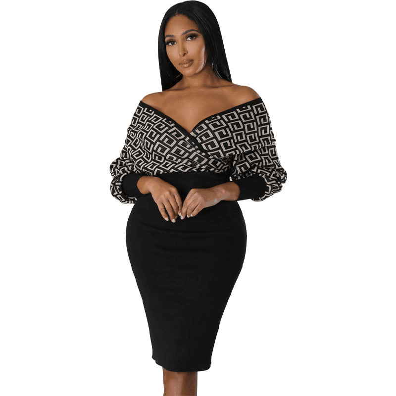 Women's long sleeve skirt small fragrant new high-end spice girl bag hip skirt fashion