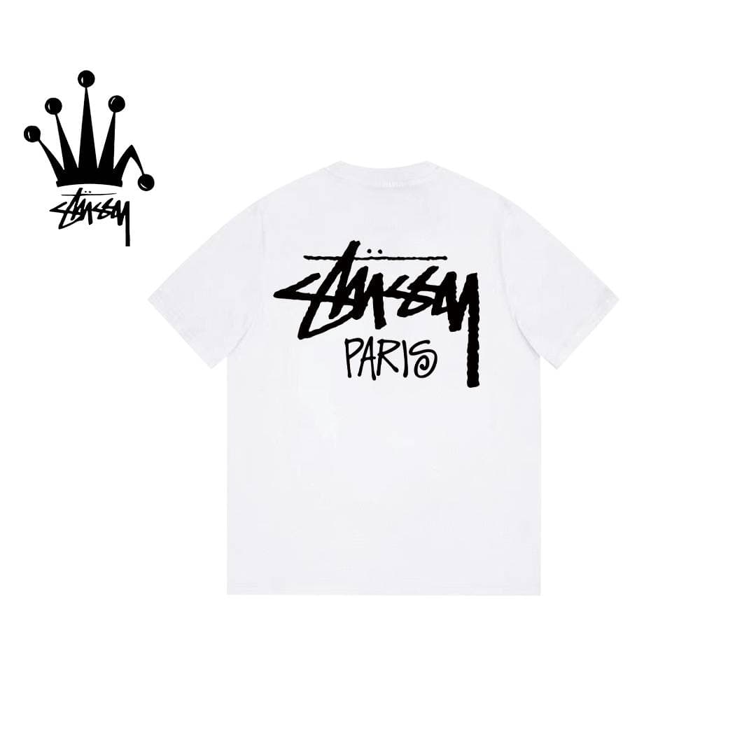 Stussy Paris Limited Edition Printed Pure Cotton Short Sleeved T-shirt