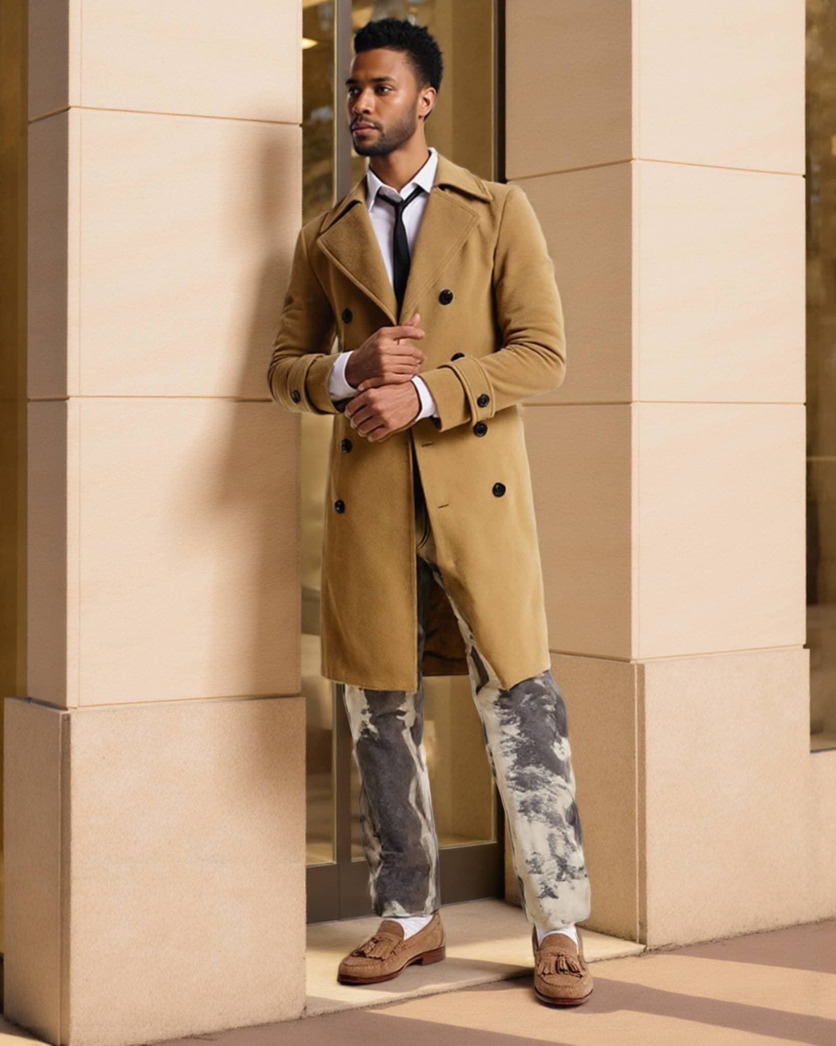Men's Clothing Trench Coat – Double Breasted Overcoat (Slim Fit & Detachable Lining)​