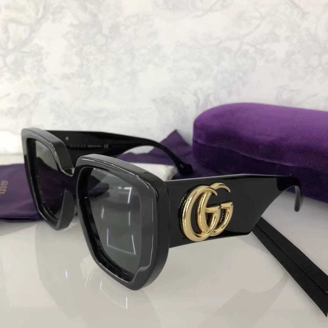 Lunettes de soleil géométriques de marque GG0956S 003 Noir/Or 54mm 956