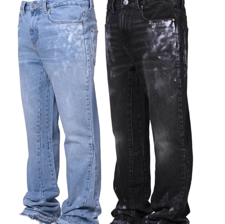 Elastic And Embroidered Straight-leg Jeans For Streetwear Fashion Trend In Europe And America, A Hit On Instagram.