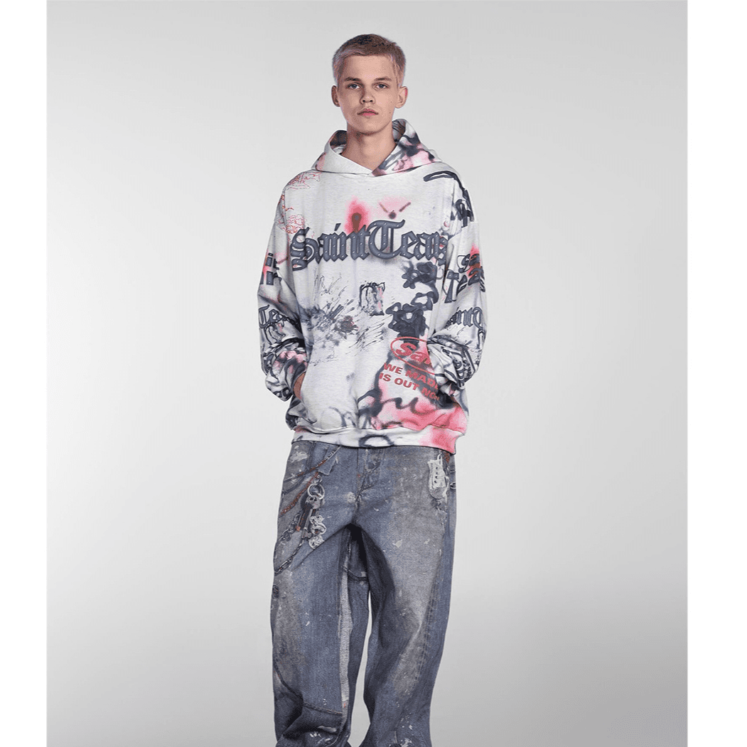 Men's Clothing Hip Hop 3D Printing High Street Loose Hoodie Sweater Jacket