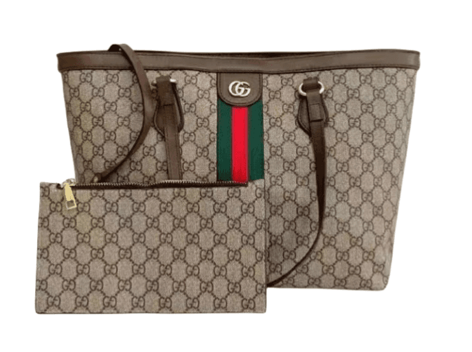 (GUCCI) Sac fourre-tout à bandoulière imprimé de grande capacité pour dames rétro