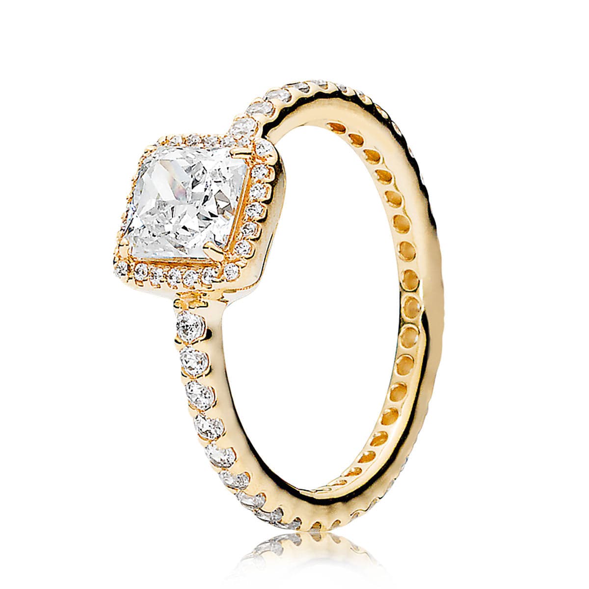 14K Timeless Elegance with Clear CZ Ring