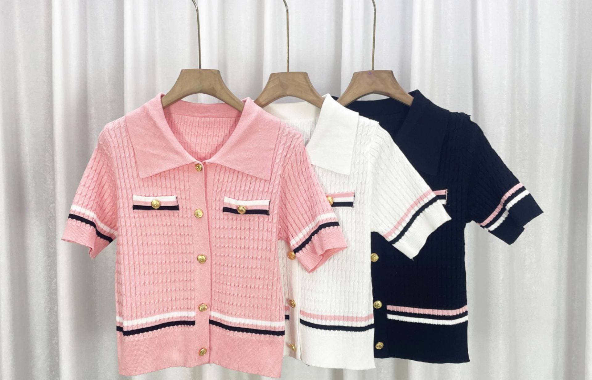 Women's Clothing Retro Niche Slim Fit Temperament Button Knitted Sweater Top