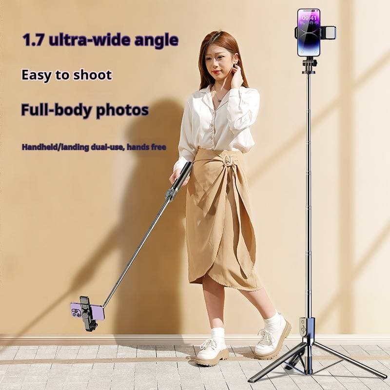 Bluetooth Selfie Stick Tripod With LED Light – Extendable To 1.7M, 360° Rotatable, Remote Control & Universal Phone Holder For Travel & Live Streaming