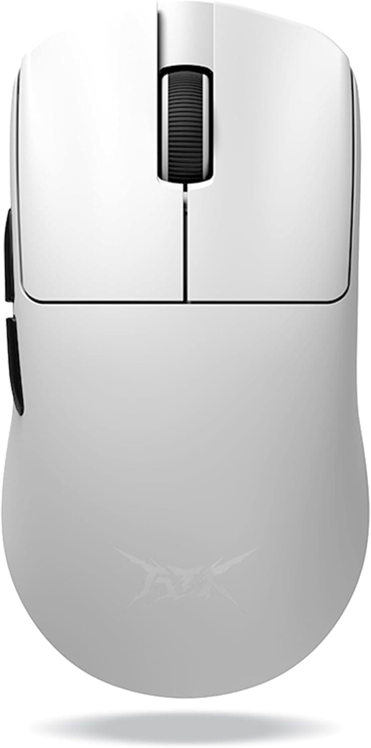 ATK F1 Wireless Gaming Mouse – 35 g Ultralight, PAW3950 Sensor, 8000 Hz Polling, Dual Mode USB-C, Optical Switches, FPS Ergonomic Design (F1 Pro, Whit