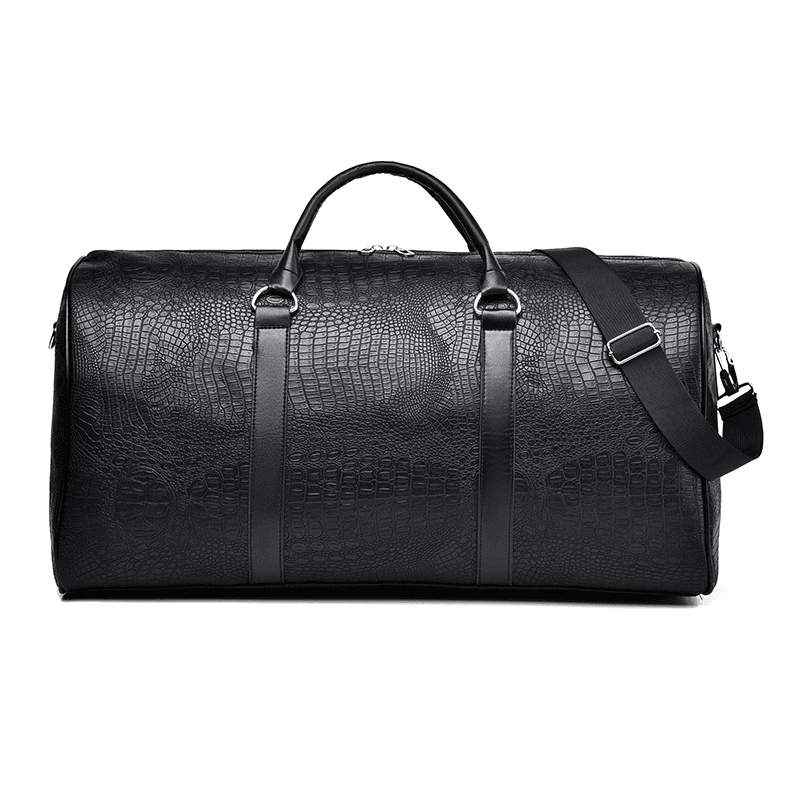 Large Capacity Men's Travel Bag Trend Crocodile Print Waterproof Duffel Bag Travel Commuter Storage Bag