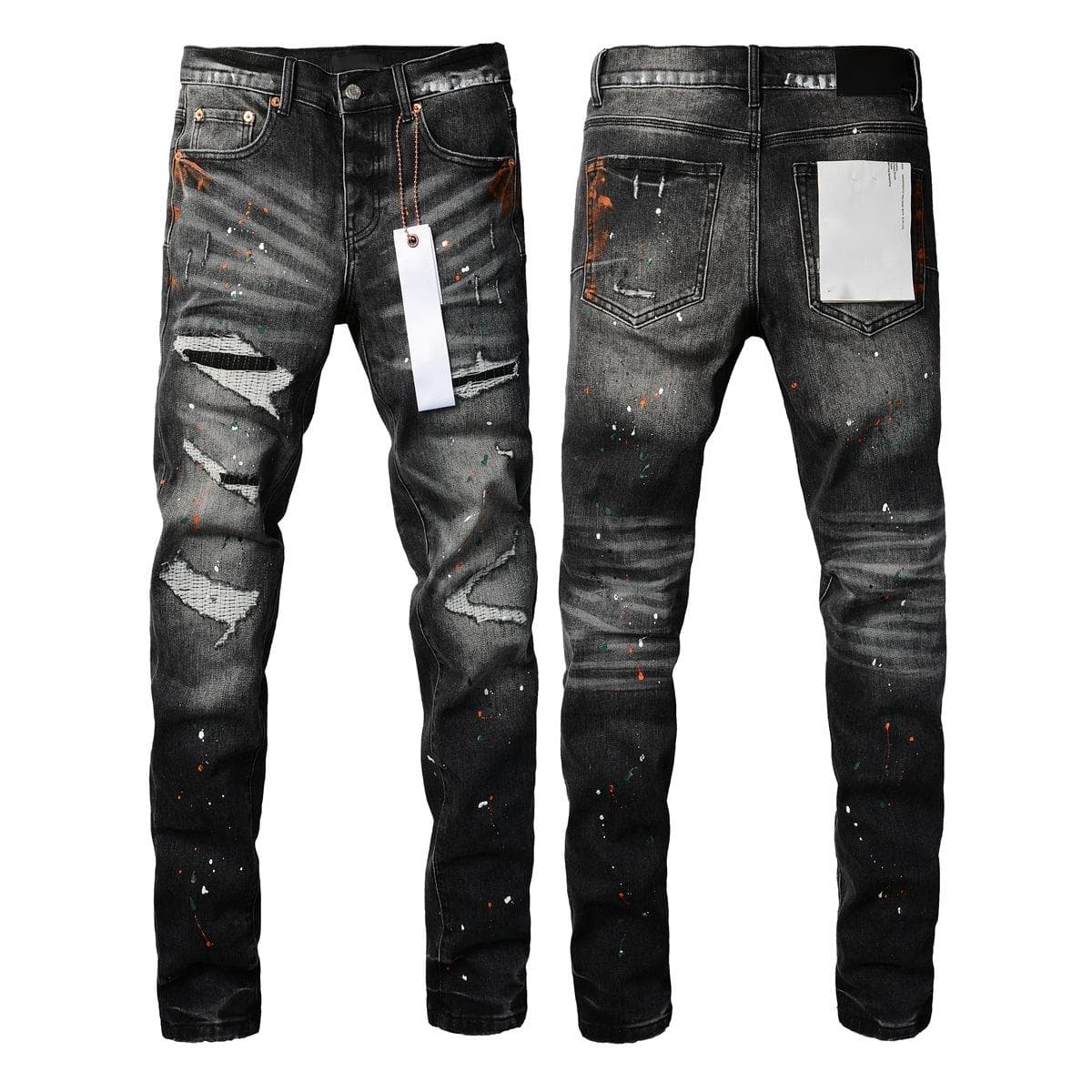 Jean déchiré violet de haute qualité pour homme, style streetwear