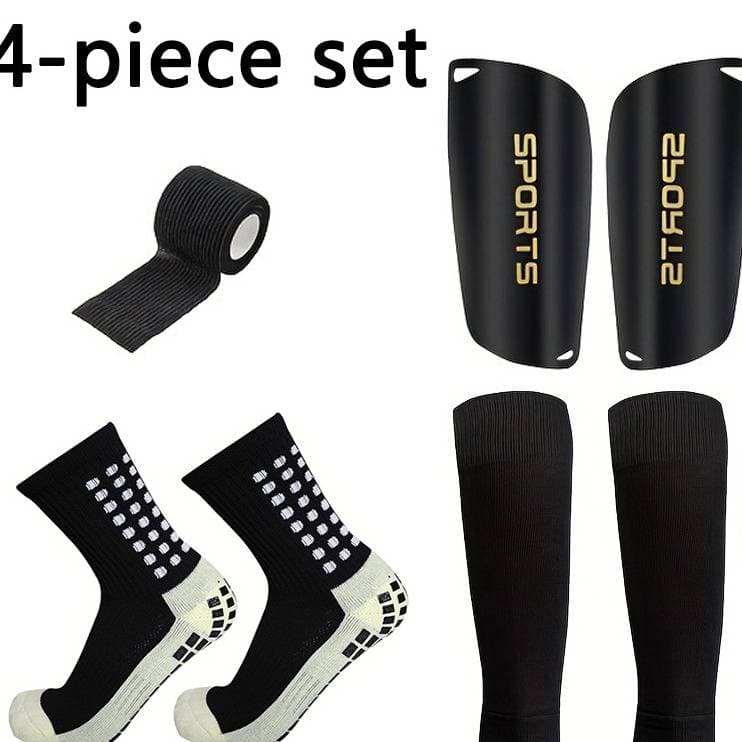4-Pack Soccer Socks Set - Thickened Anti-Slip Football Socks For Men & Women - Classic Design For Training & Matches (Black/White/Red, Size 38-43)