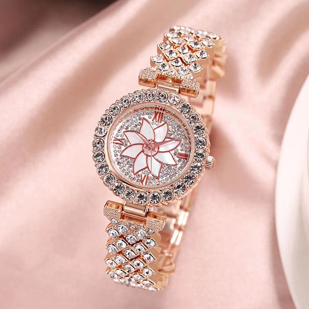 hot fashion stars bracelet watch rhinestone flowers ladies watch bracelet women's watch