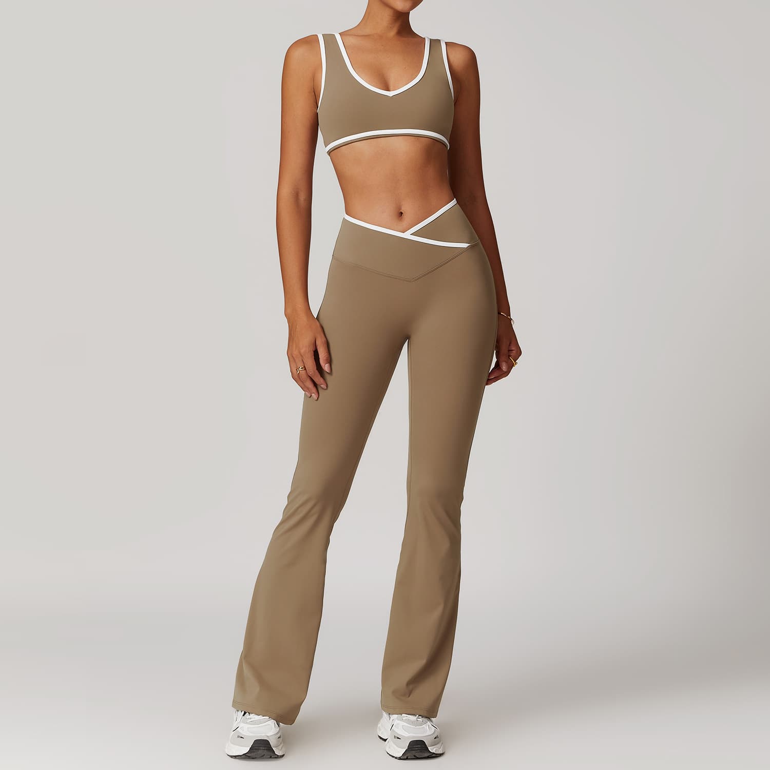Cross High Waist Sports Suit Female Contrast Color Backless Tight Nude Yoga Suit Running Fitness Yoga