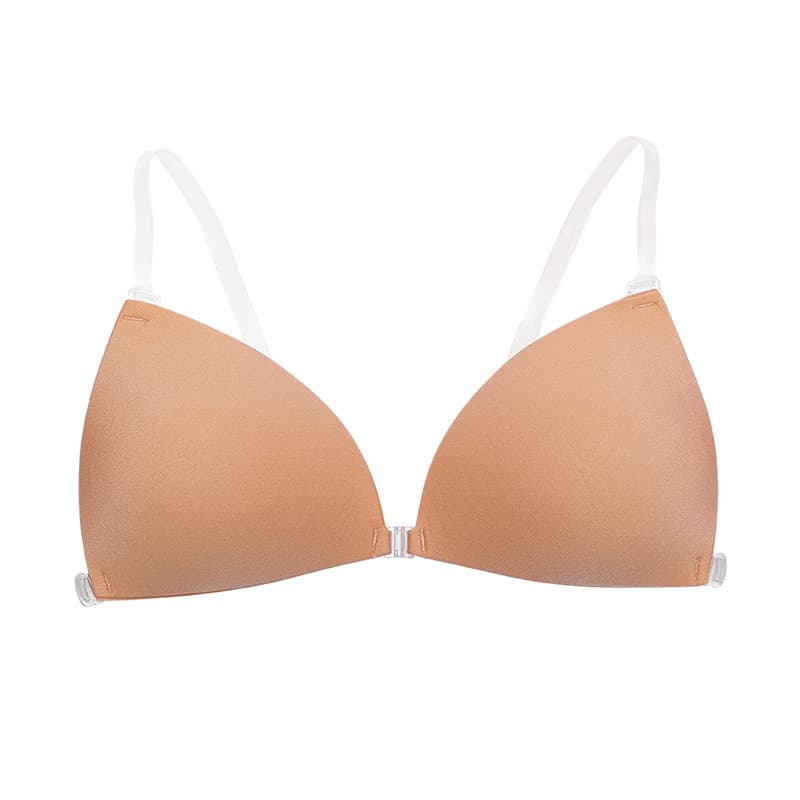 thin push-up chest patch solid color triangle cup with shoulder straps non-slip silicone chest patch invisible bra supply