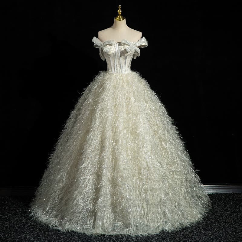 ​​Elegant One Shoulder Evening Dress With Puffy Skirt - Formal Gown For Hosting, Ceremonies & Vocal Performances​​
