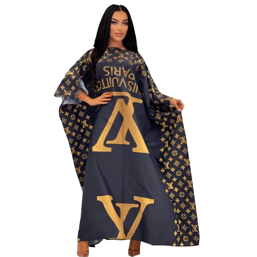 Robe ample imprimée à col rond pour femme