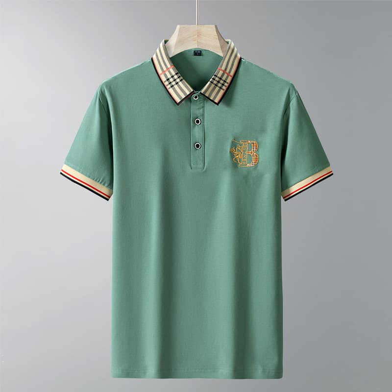 T-shirt polo d'été Binjie en coton de haute qualité pour homme, coloris uni, brodé.