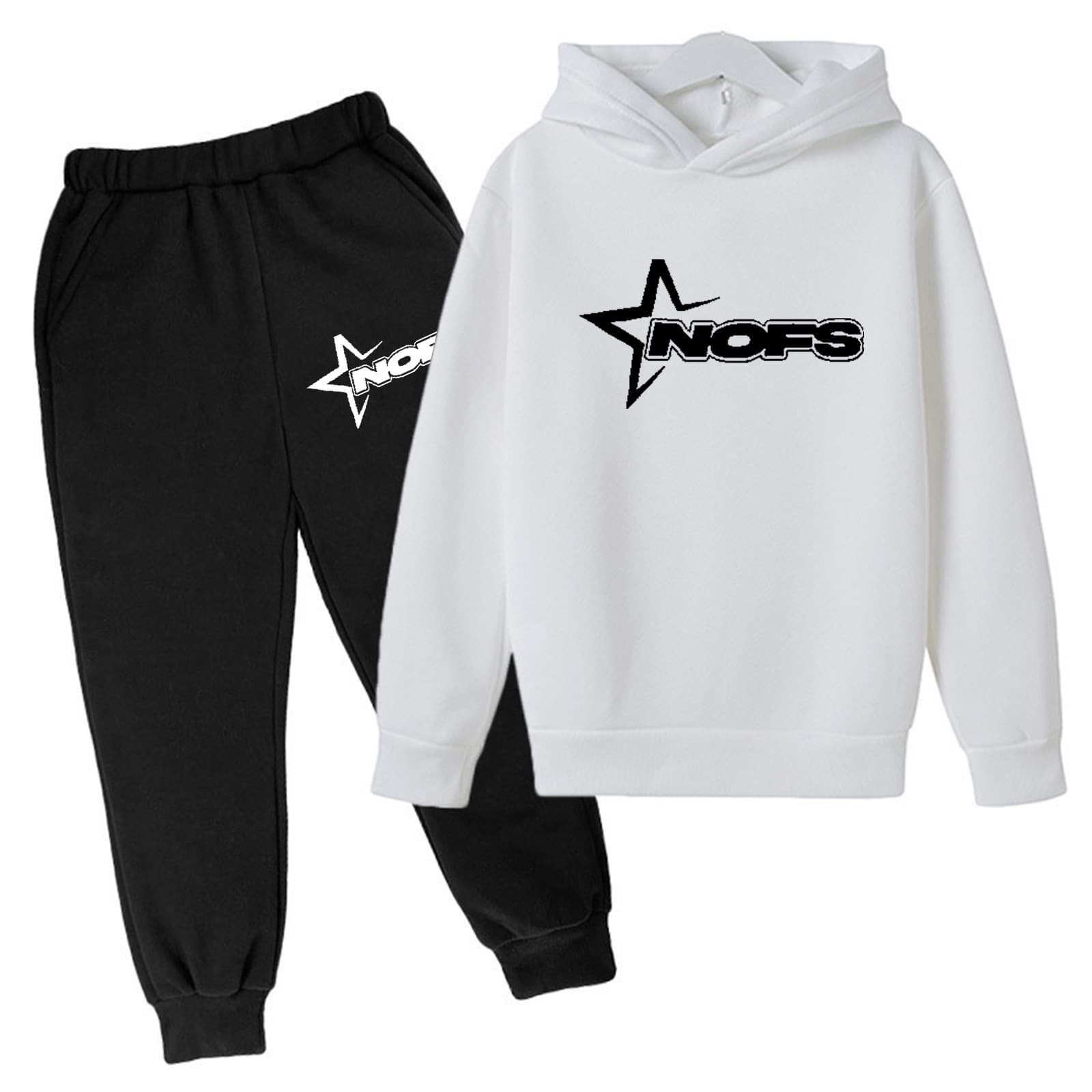 Ensemble deux pièces pour enfants, sweat-shirt à capuche ample, décontracté, en polaire, pour garçons et filles, automne et hiver