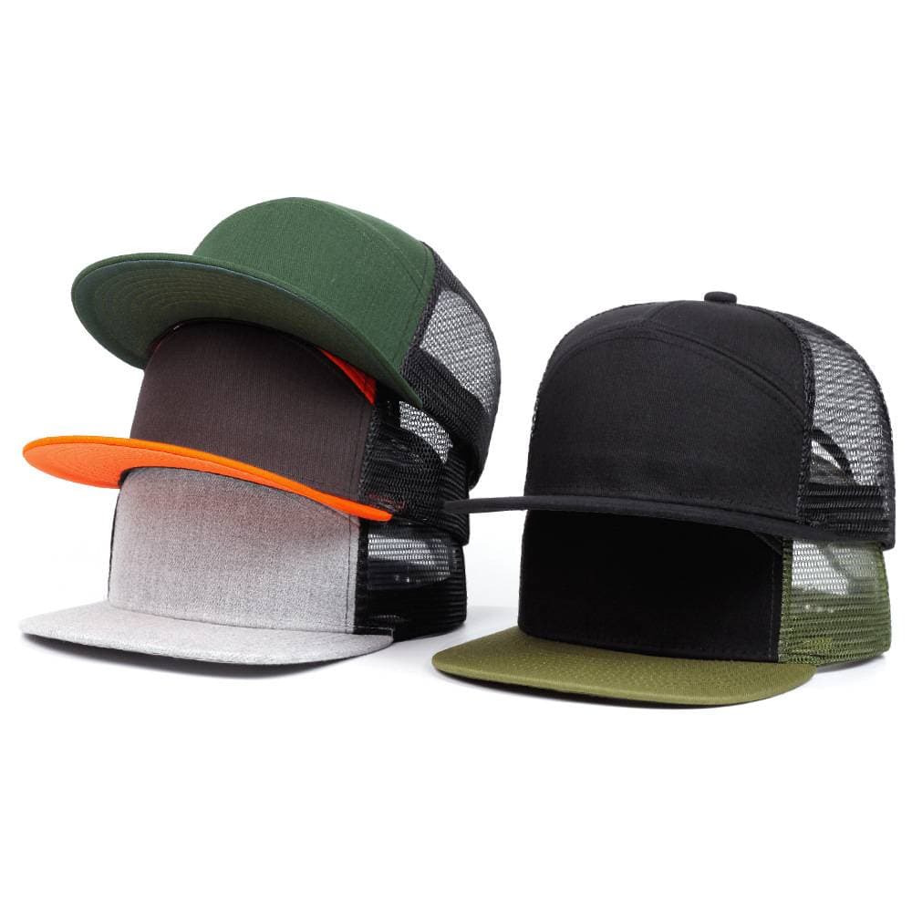 Unisex Seven piece spliced light plate baseball cap outdoor netting summer shade breathable flat rim netting cap