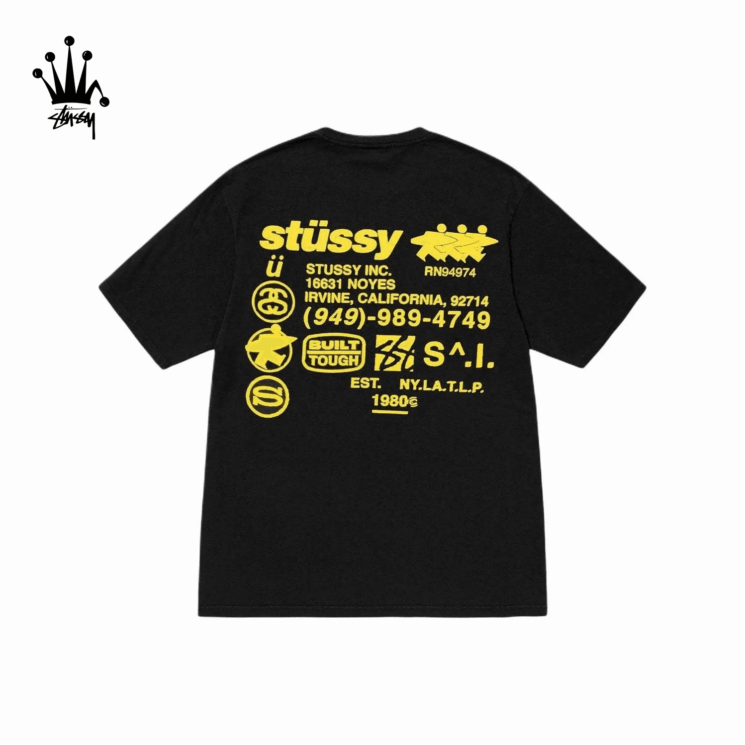 Stussy FW24 DNA TEE PIGMENT DYED Back Logo Print Loose Round Neck Short Sleeved T-shirt Unisex