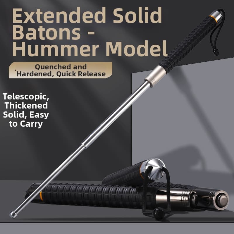 Extended Solid Hummer Baton Car Mounted Window Breaking Telescopic Portable Self Defense Emergency Weapon