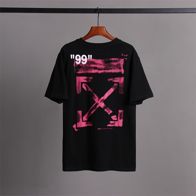 L'expérience de longue date de l'utilisation du ruban adhésif OFF avec impression de flèche OW T-shirt à manches courtes pour homme, coupe ample,
