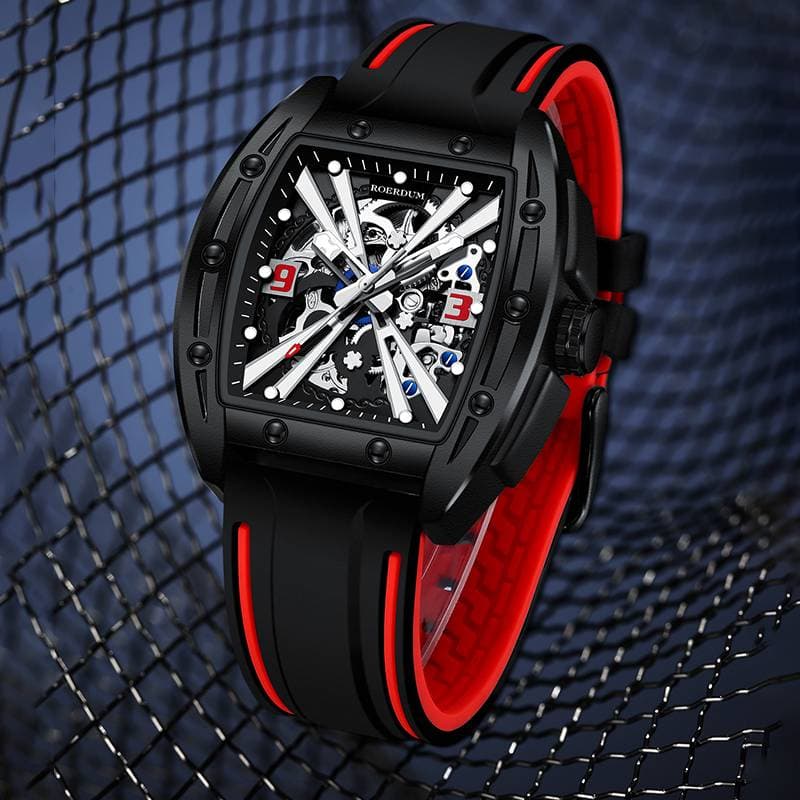 ROERDUM X Series - Men's Automatic Watch With Black Dial & Silicone Strap | Trendsetting Style